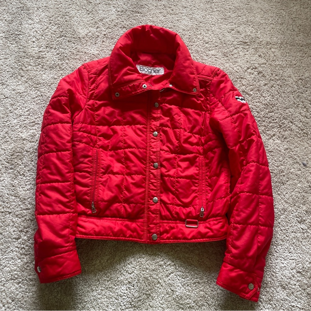 Vintage Bogner Red Quilted Jacket size s